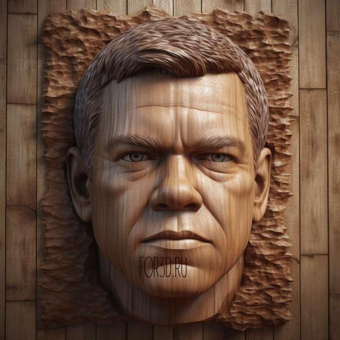 Matt Damon 3 stl model for CNC